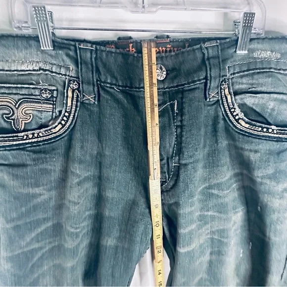 Rock Revival Men’s Sycamore Alt Straight Denim Distressed Biker JeansSize 40
